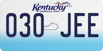 KY license plate 030JEE