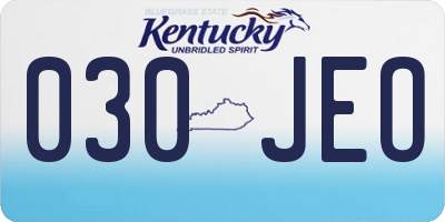 KY license plate 030JEO