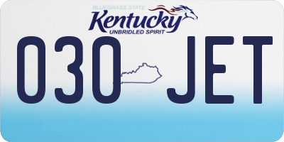KY license plate 030JET