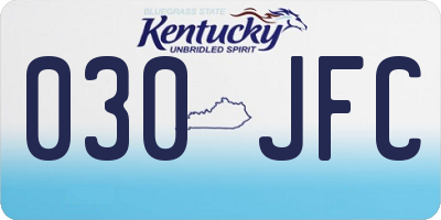 KY license plate 030JFC