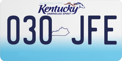 KY license plate 030JFE