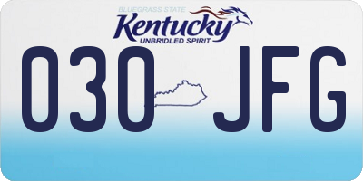 KY license plate 030JFG