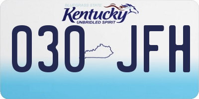 KY license plate 030JFH