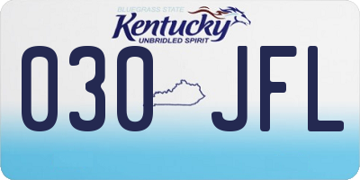 KY license plate 030JFL