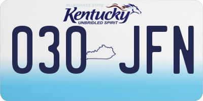 KY license plate 030JFN