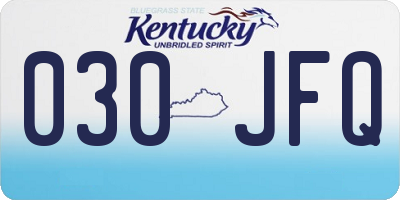 KY license plate 030JFQ
