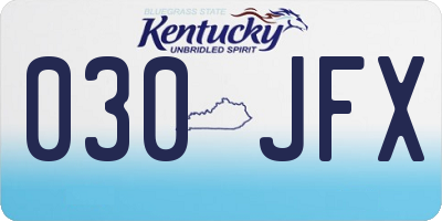 KY license plate 030JFX