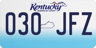 KY license plate 030JFZ