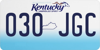 KY license plate 030JGC