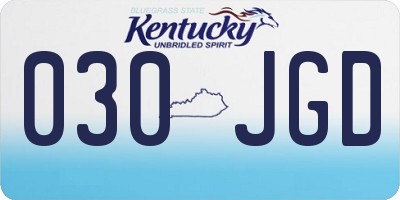KY license plate 030JGD