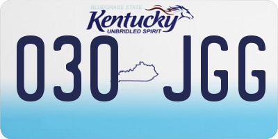KY license plate 030JGG