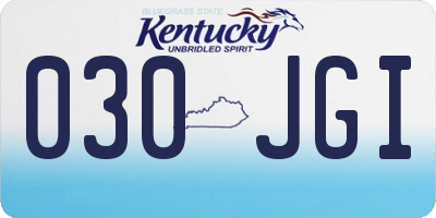 KY license plate 030JGI