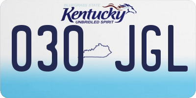 KY license plate 030JGL