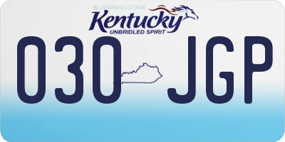 KY license plate 030JGP