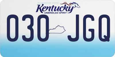 KY license plate 030JGQ