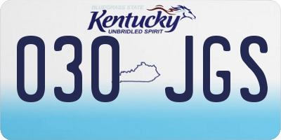 KY license plate 030JGS