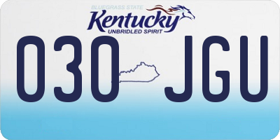 KY license plate 030JGU