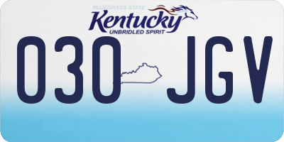 KY license plate 030JGV