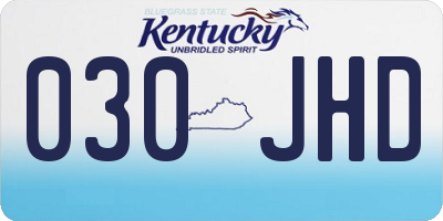 KY license plate 030JHD