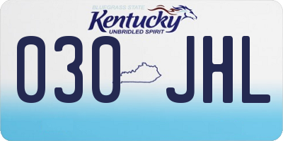 KY license plate 030JHL