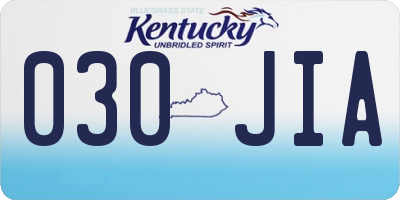 KY license plate 030JIA