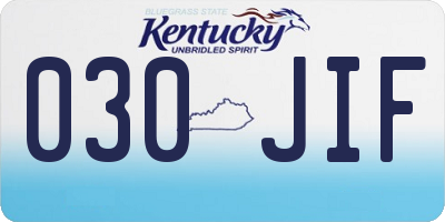 KY license plate 030JIF