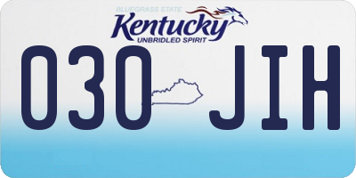 KY license plate 030JIH