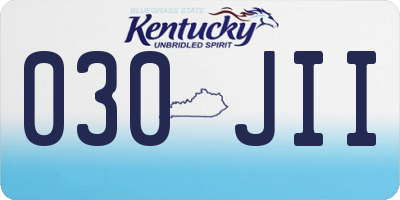KY license plate 030JII