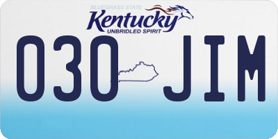 KY license plate 030JIM