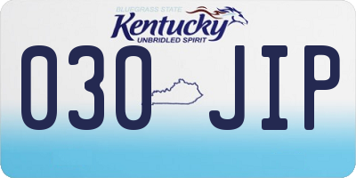 KY license plate 030JIP