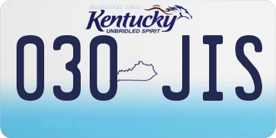 KY license plate 030JIS
