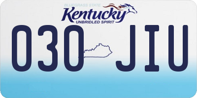 KY license plate 030JIU