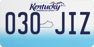 KY license plate 030JIZ