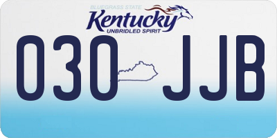 KY license plate 030JJB