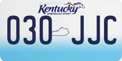 KY license plate 030JJC