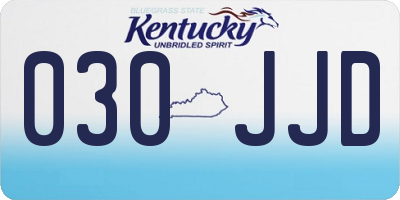 KY license plate 030JJD