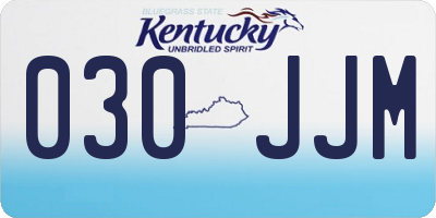 KY license plate 030JJM