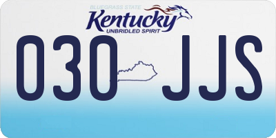 KY license plate 030JJS