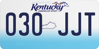 KY license plate 030JJT
