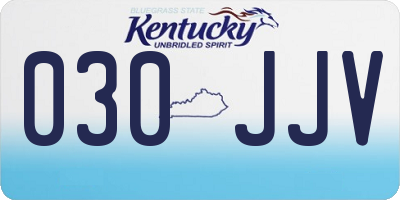 KY license plate 030JJV