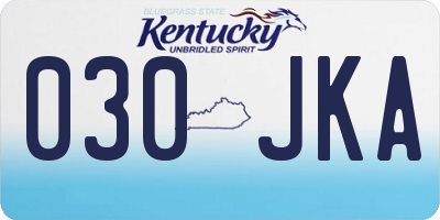 KY license plate 030JKA