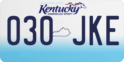 KY license plate 030JKE