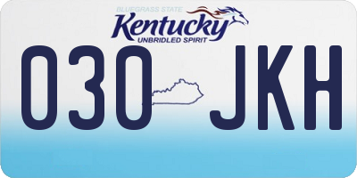 KY license plate 030JKH
