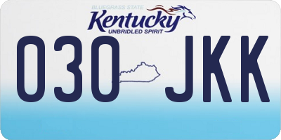 KY license plate 030JKK