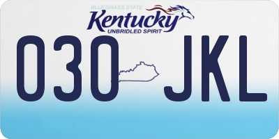 KY license plate 030JKL