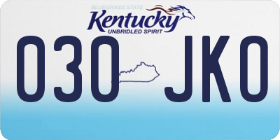 KY license plate 030JKO