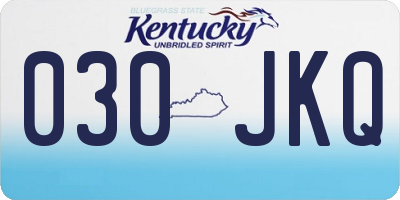 KY license plate 030JKQ