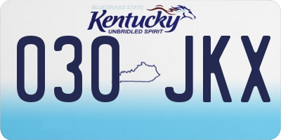 KY license plate 030JKX