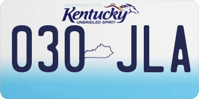 KY license plate 030JLA