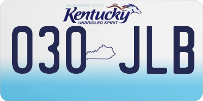KY license plate 030JLB
